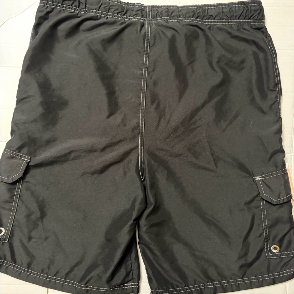 Generation One G1 Black Swim Trunks Men's M Mesh Lined Cargo Pocket Board Shorts